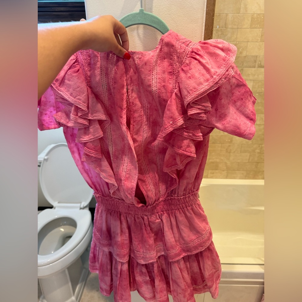 LoveShackFancy Natasha dress in pink size xs